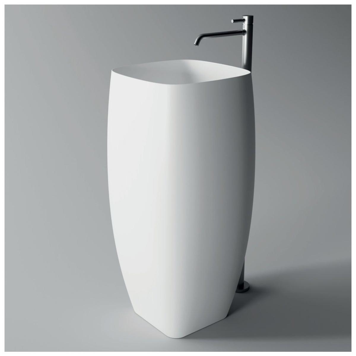 Lavabo nur freestanding open bianco matt