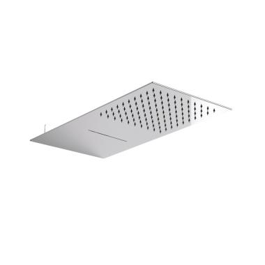 Supioni soffione doccia 50x25 rettangolare a muro piatto c/cascata cromo