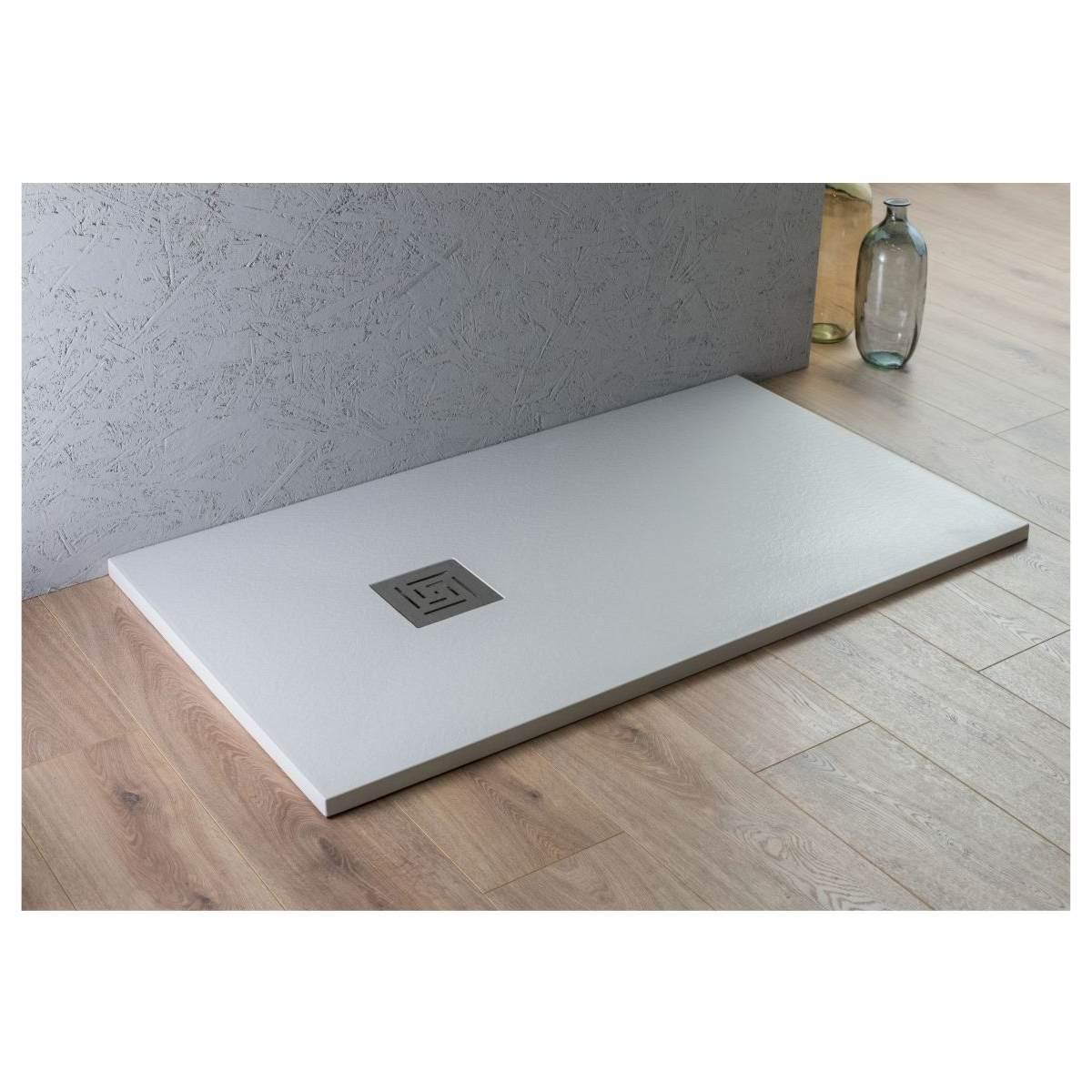80x100 piatto doccia stone in resina minerale bianco