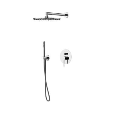 Completo doccia circle two miscelatore meccanico completo di manopola deviatrice e doccetta con soffione ? 250 mm
